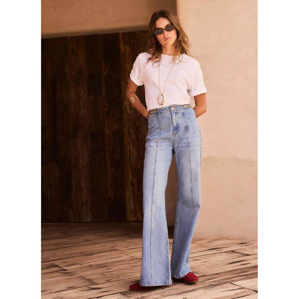 Mint Velvet Mid Indigo Flared Jeans